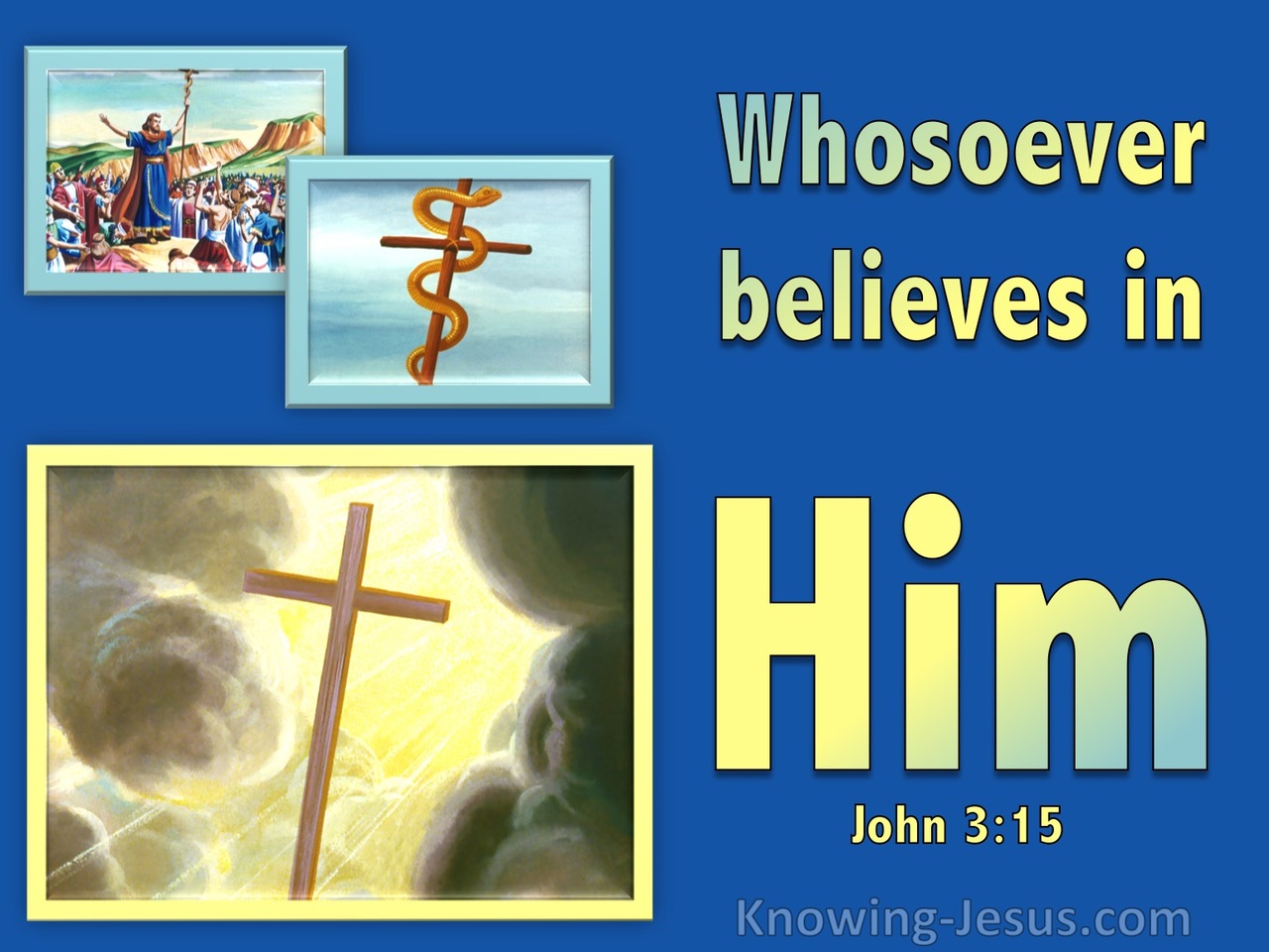 John 3:15 Whoever Believes In Him (blue)